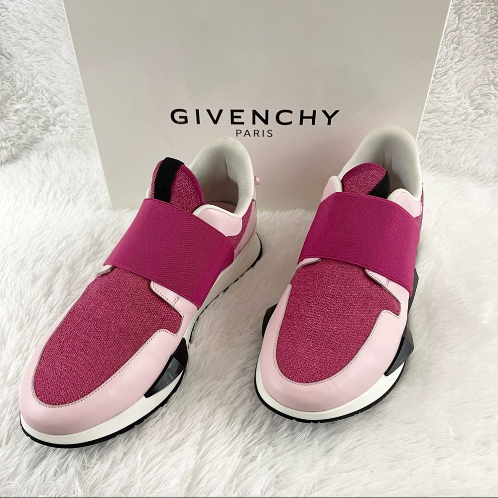 Givenchy Pink Mid Top Elastic Runner Sneakers